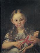 unknow artist Girl with a doll, painting
